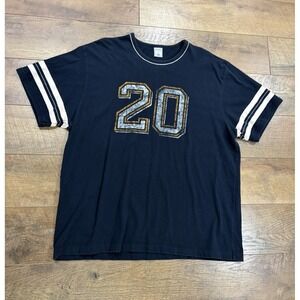 Vintage Y2k Football Jersey Tee Grunge #20 Old Navy Navy Blue XL 2004